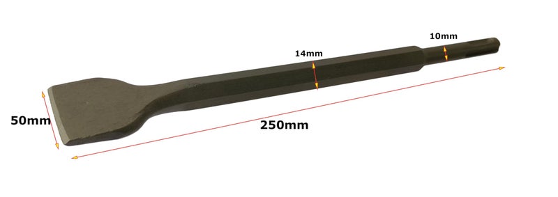 Inditrust Rotary Hammer Flat Chisel Bit 14x250x50mm | Heavy Duty Flat Bit for Concrete, Wall Demolition & Masonry Work | SDS Compatible Power Tool Accessory (1 Pc) - Image 2
