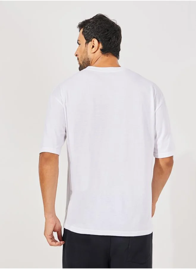 ستايلي Flower Print Oversized Cotton Rich T-Shirt