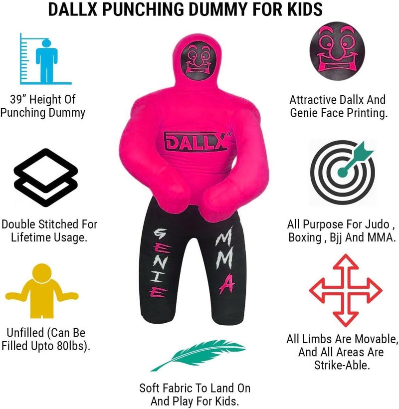 DALLX Kids Grappling Dummy for Fitness Training Practice Wrestling Judo Karate MMA Punching Dummy for Kids Jiu-Jitsu - UNFILLED - Image 2