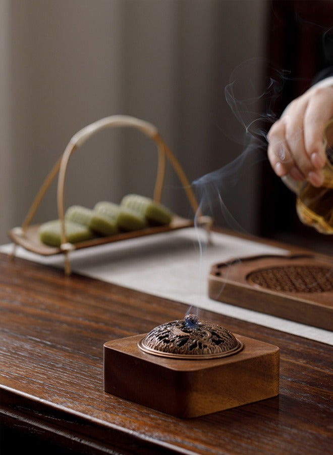رومان جيفتس مبخرة أنيقة من الخشب الصلب - مصنوعة يدوياً بشكل مثالي من قطعة واحدة بتصميم فريد يناسب ديكور المنزل أو الطاولات. - Image 3