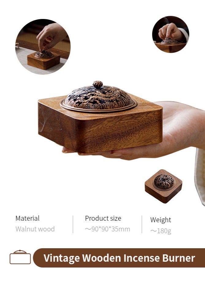 رومان جيفتس مبخرة أنيقة من الخشب الصلب - مصنوعة يدوياً بشكل مثالي من قطعة واحدة بتصميم فريد يناسب ديكور المنزل أو الطاولات. - Image 1