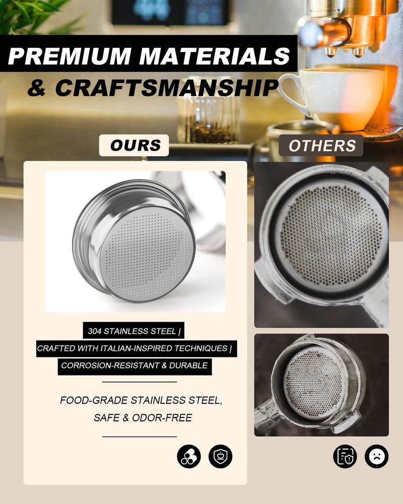 YLAOSIOA [1 Pack] Dual Wall Filter Basket 2 Cup,18–22g,double shot basket, Compatible with 54mm Breville Sage Espresso Machines (Express, Bambino, Bambino Plus, Barista Pro, Impress, Barista Touch, Infuser) - Image 5