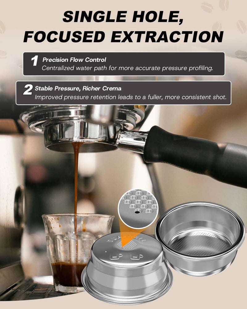 YLAOSIOA [1 Pack] Dual Wall Filter Basket 2 Cup,18–22g,double shot basket, Compatible with 54mm Breville Sage Espresso Machines (Express, Bambino, Bambino Plus, Barista Pro, Impress, Barista Touch, Infuser) - Image 2