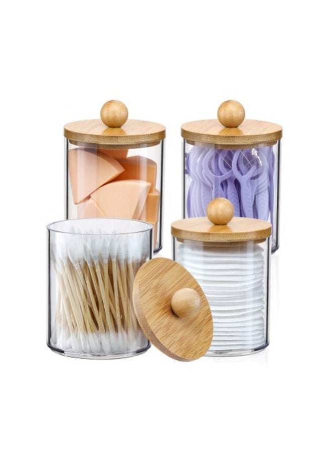 4 Pack Acrylic Holder Dispenser Bathroom Storage Jars with Bamboo Lids - pzsku/Z01481975522E6D4BA93CZ/45/_/1712138670/c016df19-0093-405c-bff0-0f058ebf420e