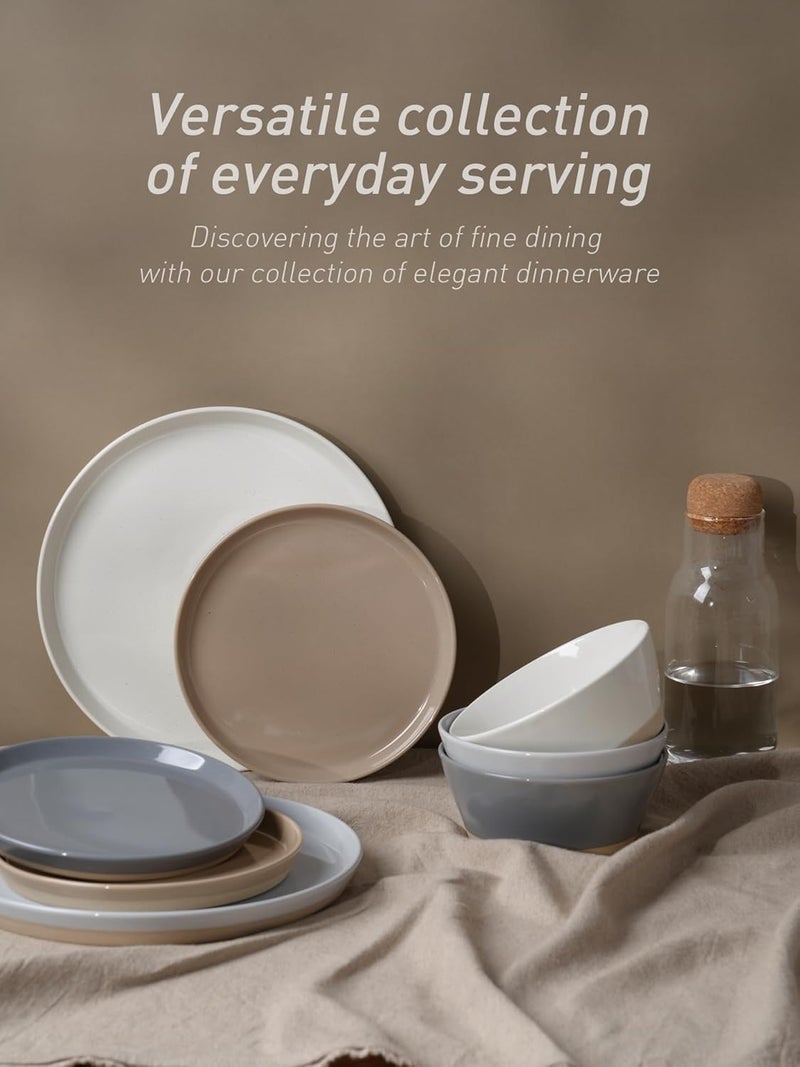 Famiware Saturn Dinnerware Sets 24 Pieces Dish Set Plates and Bowls Sets for 8 Multicolor - Image 5