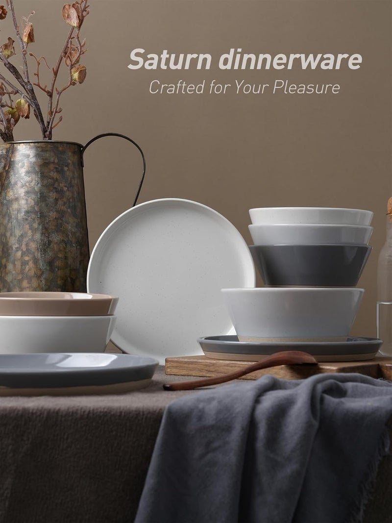 Famiware Saturn Dinnerware Sets 24 Pieces Dish Set Plates and Bowls Sets for 8 Multicolor - Image 2