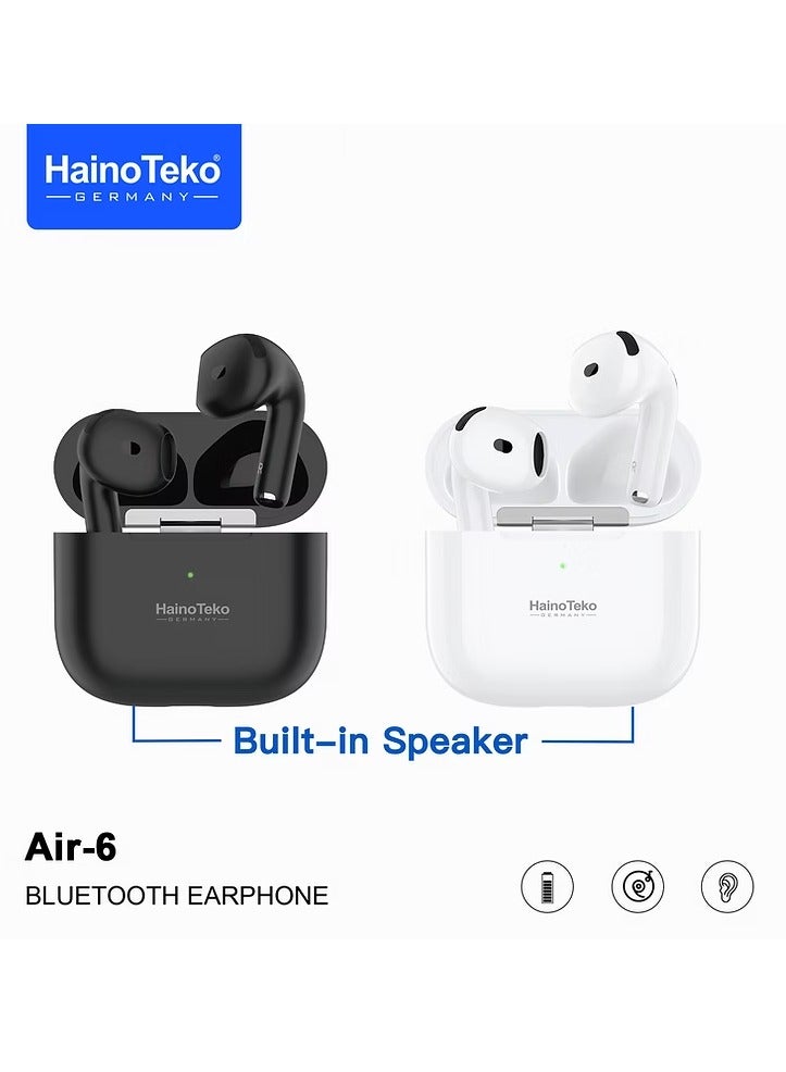 Haino Teko HainoTekoGermany AIR6 True Wireless Stereo Earbuds with Multi Functional Touch Control HD Clear Microphone High Bass Sound Quality and Charging Case for Android mobiles, Tablets and iphones (White) - Image 2