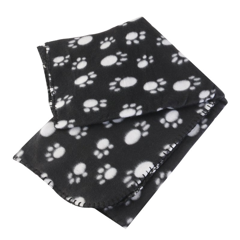 2pcs UEETEK Pet Dog Cat Paw Fleece Throw Blanket (Black) - Image 2