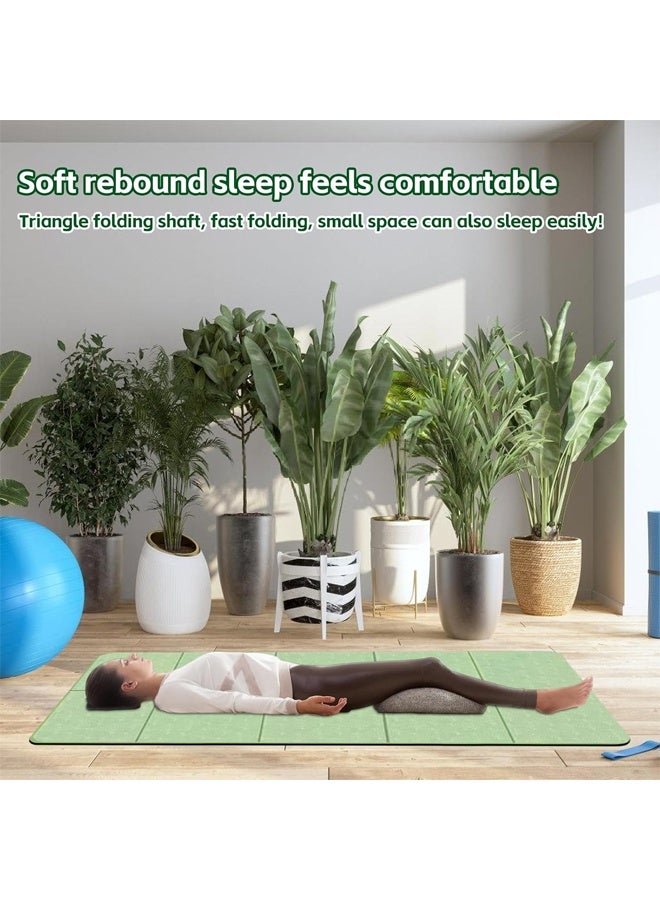 DUNISO Foldable Yoga Mat，Thickened Fitness Mat，Children's Nap Mat，Non Slip Yoga Mat, Suitable for Pilates, Stretching, Floor, Fitness Workouts，Mint Green - Image 5
