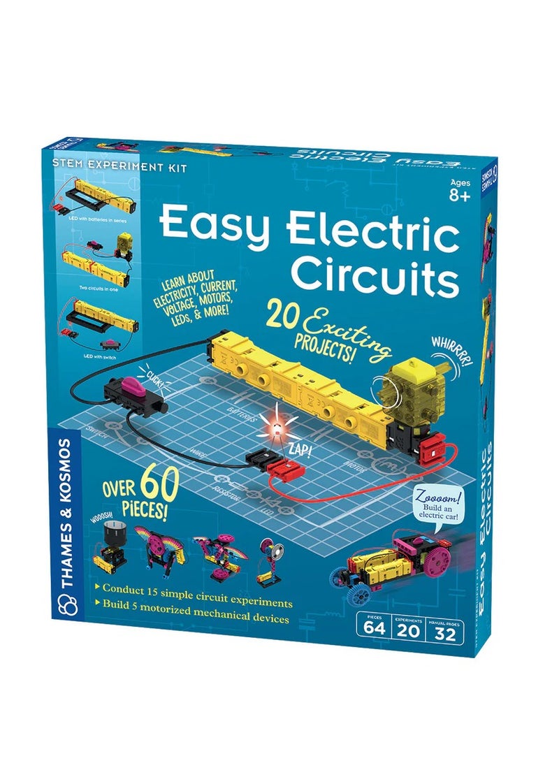 Thames & Kosmos مجموعة الدوائر الكهربائية السهلة من ثيمز وكوسموس - لعبة إلكترونية تعليمية STEM للأطفال، تعلم الأساسيات في الدوائر الكهربائية ولعبة تعليمية عملية - Image 1