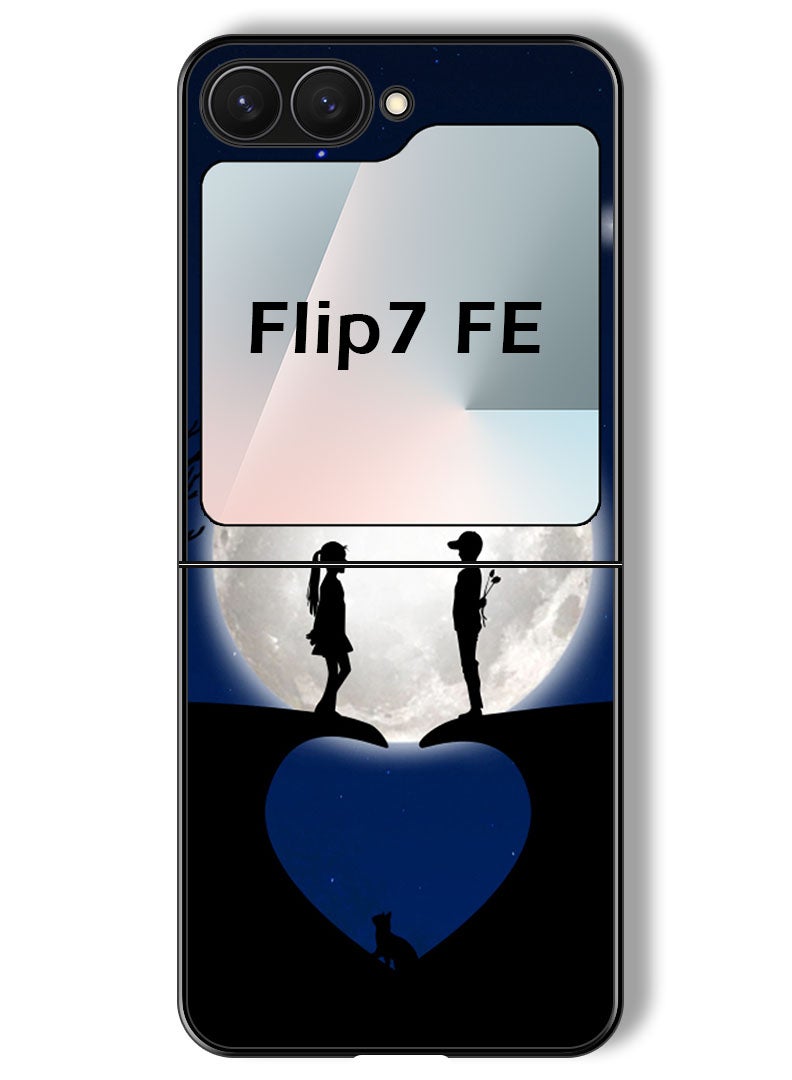 Theodor Case Compatible with Samsung Galaxy Z Flip 7 FE 6.7 Inch Protection Shockproof Bumper Cover Couple heart - Image 1