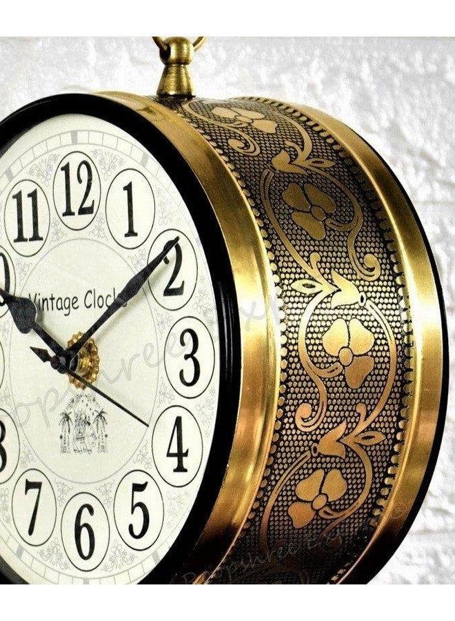 Vintage Clock Vintage Clock Handcrafted Double Side Wall Clock 1 Year Warranty / 65091-6-FHR  - Image 4