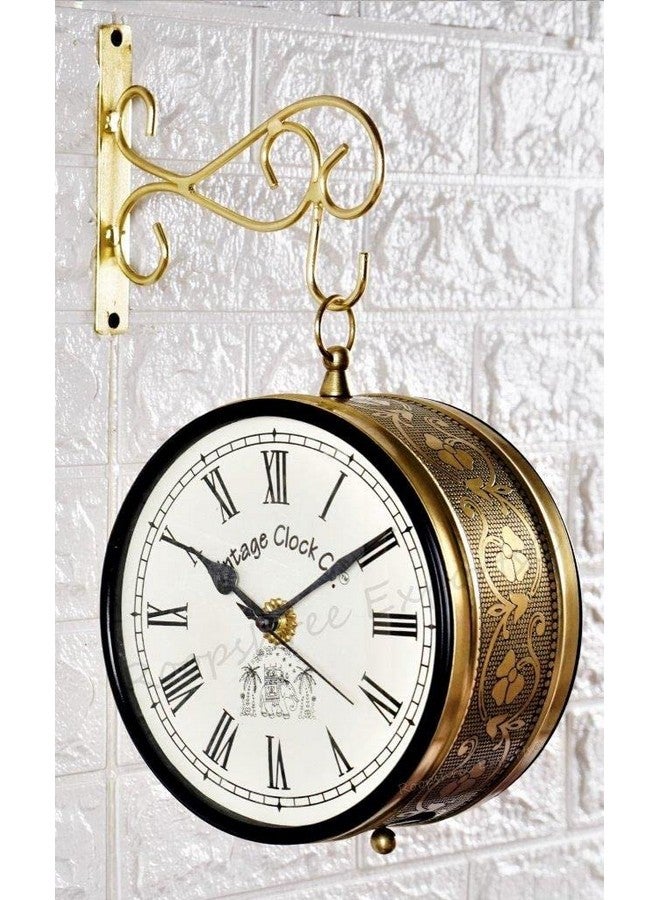 Vintage Clock Vintage Clock Handcrafted Double Side Wall Clock 1 Year Warranty / 65091-6-FHR  - Image 3