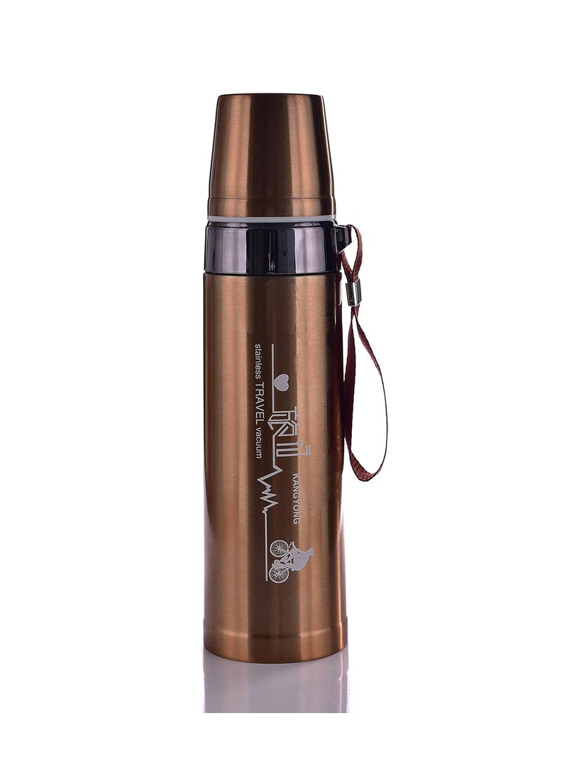IRIS - IRIS Double Wall Vacuum Insulated Stainless Steel Water Bottle- Brown - Image 1