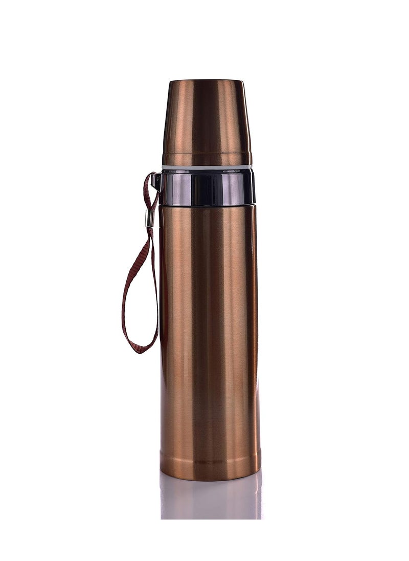 IRIS - IRIS Double Wall Vacuum Insulated Stainless Steel Water Bottle- Brown - Image 1