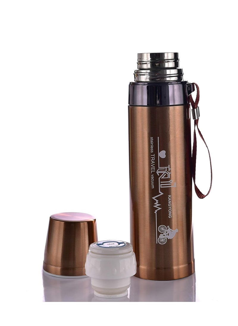 IRIS - IRIS Double Wall Vacuum Insulated Stainless Steel Water Bottle- Brown - Image 1