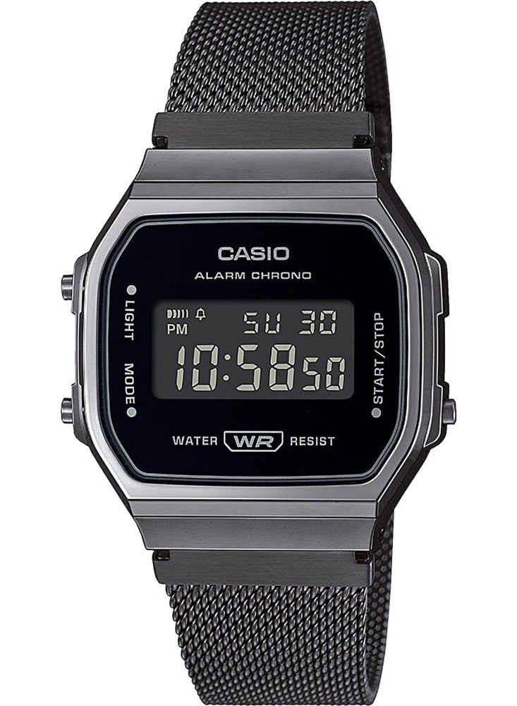 CASIO Unisex Vintage Collection Stainless Steel Mesh Band Digital Watch A168WEMB-1BDF-36.3MM - Image 1