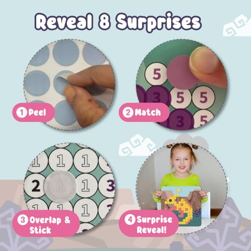 Binca Dotties Dot Art Kit, 1500 Plus Stickers, 8 Dinosaurs Mess Free Activities, DIY Dot Sticker Art Activity Kit for Toddlers, Kids Travel Activities, Gifts & Creative Toys for Kids 4-7 Years - Image 5