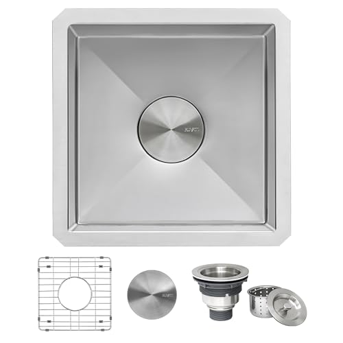 Ruvati 15 inch Undermount Bar Prep 16 Gauge Kitchen Sink Round Corners Stainless Steel Single Bowl - RVH7015 - Image 1