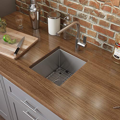 Ruvati 15 inch Undermount Bar Prep 16 Gauge Kitchen Sink Round Corners Stainless Steel Single Bowl - RVH7015 - Image 2