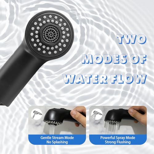 hansengroyi Pull Out Spray for Grohe Kitchen Faucet Parts 46298K00/46312KH0, Pull Out Spray Head, Faucet Head Replacement (Soft Black) - Image 3