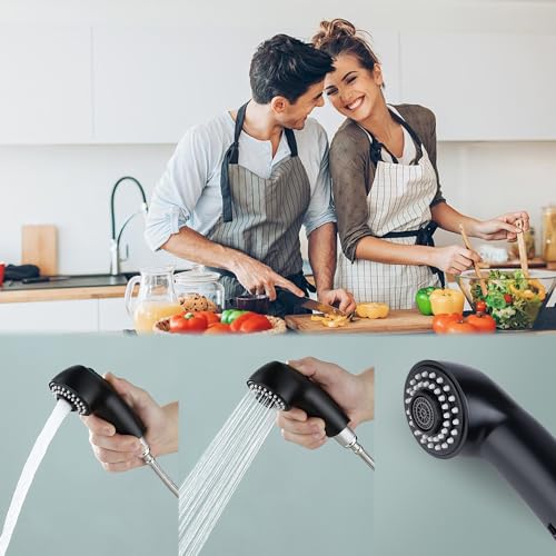 hansengroyi Pull Out Spray for Grohe Kitchen Faucet Parts 46298K00/46312KH0, Pull Out Spray Head, Faucet Head Replacement (Soft Black) - Image 5