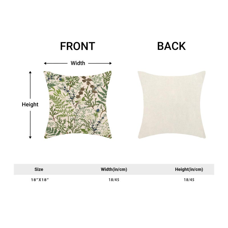 AEIOAE Spring Pillow Covers 18x18 Inch Set of 2,Vintage Sage Green Wild Flower Plant Throw Pillows Case,Seasonal Floral Outdoor Decorative Linen Farmhouse Decor Cushion Covers for Sofa Bed Couch - Image 5