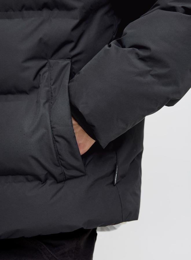JACK & JONES Black Puffer Jacket with Zip Closure - Image 3