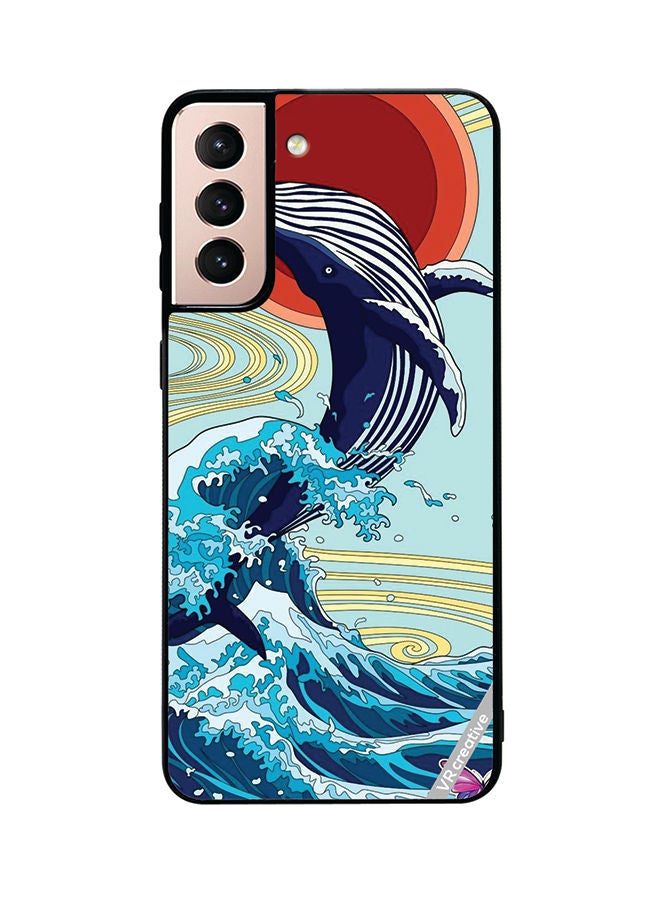 VR CREATIVE Protective Case Cover For Samsung Galaxy S21 5G Dolphin Design Multicolour - Image 1