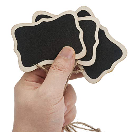 ONUPGO 20 Pack Mini Chalkboard Tags with Liquid Chalk Marker, Erasable Wooden Chalkboard Signs with Hanging String, Price Tags, Message Tags for Wedding Decor, Party Buffet Display, Place Cards - Image 3