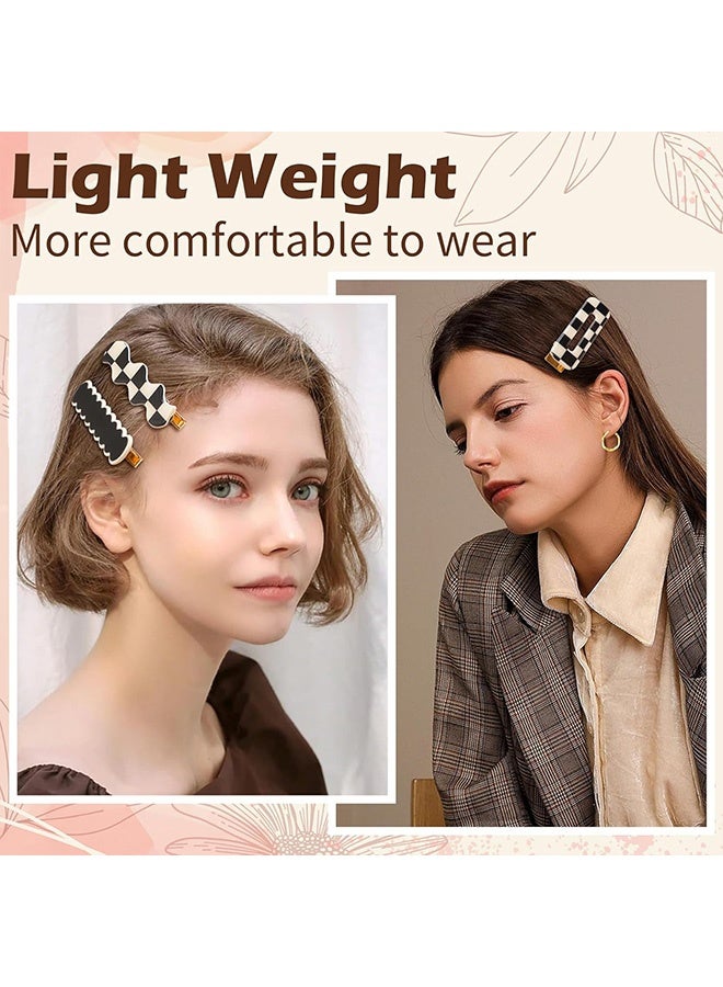 Quantum 18 Pcs No Bend Hair Clips for Women Girls, Black White Checker Cute Hair Barrettes, Non-Slip Metal Hairpins Hair Accessories for Daily Use and Styling - Image 4