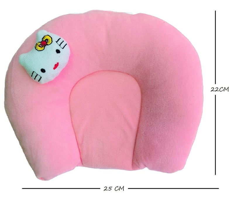 VIN VIN® Pillow for New Born Baby, Ideal for Round Head Shaping Pillow with Foam Cotton Cover for 0 to 12 Months Babies (Light Pink)  - Image 2
