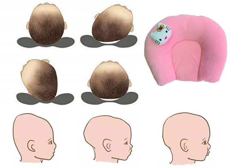 VIN VIN® Pillow for New Born Baby, Ideal for Round Head Shaping Pillow with Foam Cotton Cover for 0 to 12 Months Babies (Light Pink)  - Image 3
