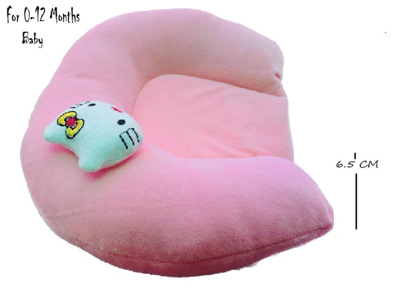 VIN VIN® Pillow for New Born Baby, Ideal for Round Head Shaping Pillow with Foam Cotton Cover for 0 to 12 Months Babies (Light Pink)  - Image 5