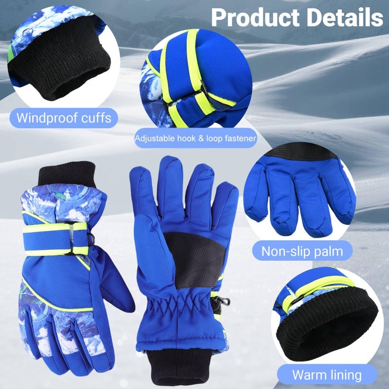 Mealah Outdoors Kids Winter Snow Gloves Windproof Cold Weather Ski Gloves for Boys Girls 4-7Years - Image 3