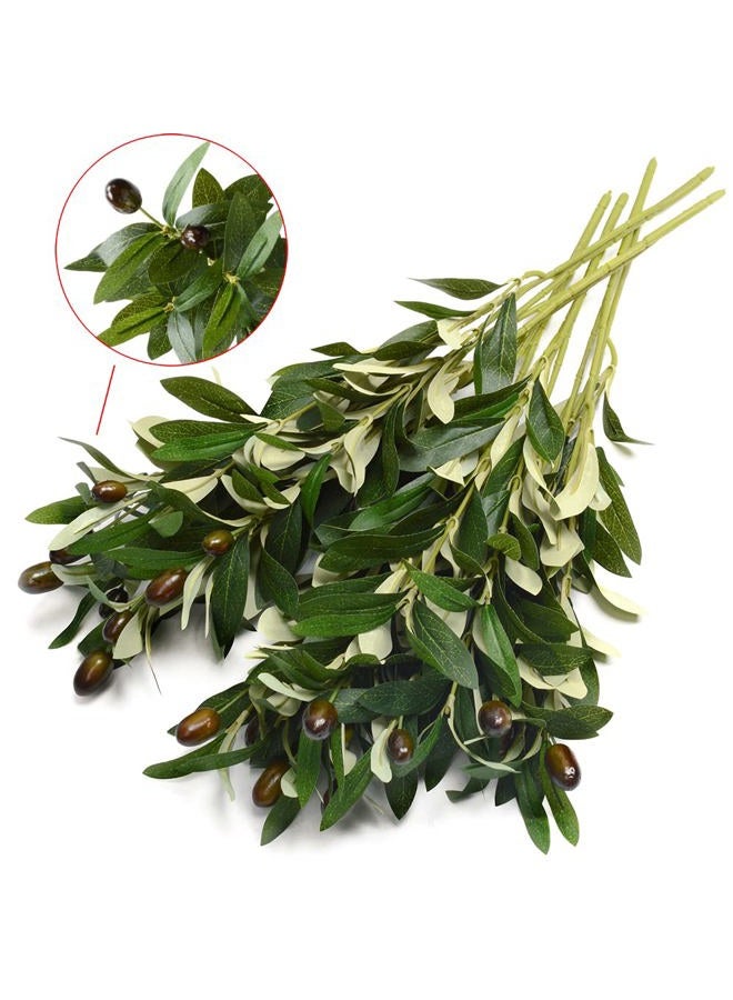DVGUN SLanC 5 Pack Olive Branches Artificial Plants Greenery Stems Olive Leaves Fake Fruits Silk Plants - Image 4