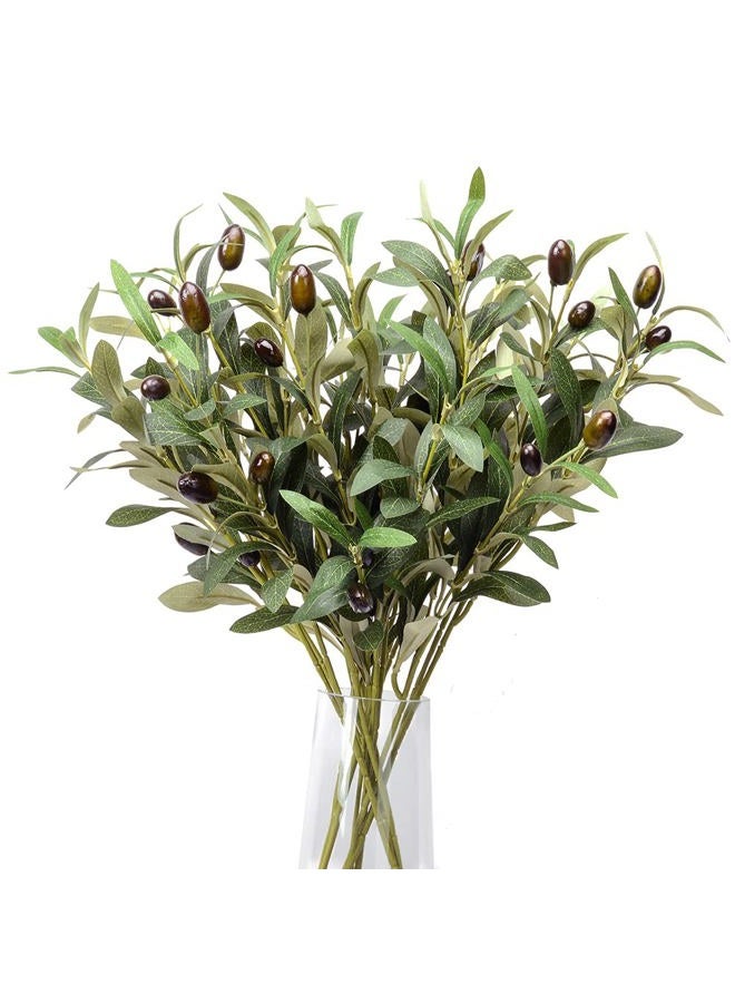 DVGUN SLanC 5 Pack Olive Branches Artificial Plants Greenery Stems Olive Leaves Fake Fruits Silk Plants - Image 1