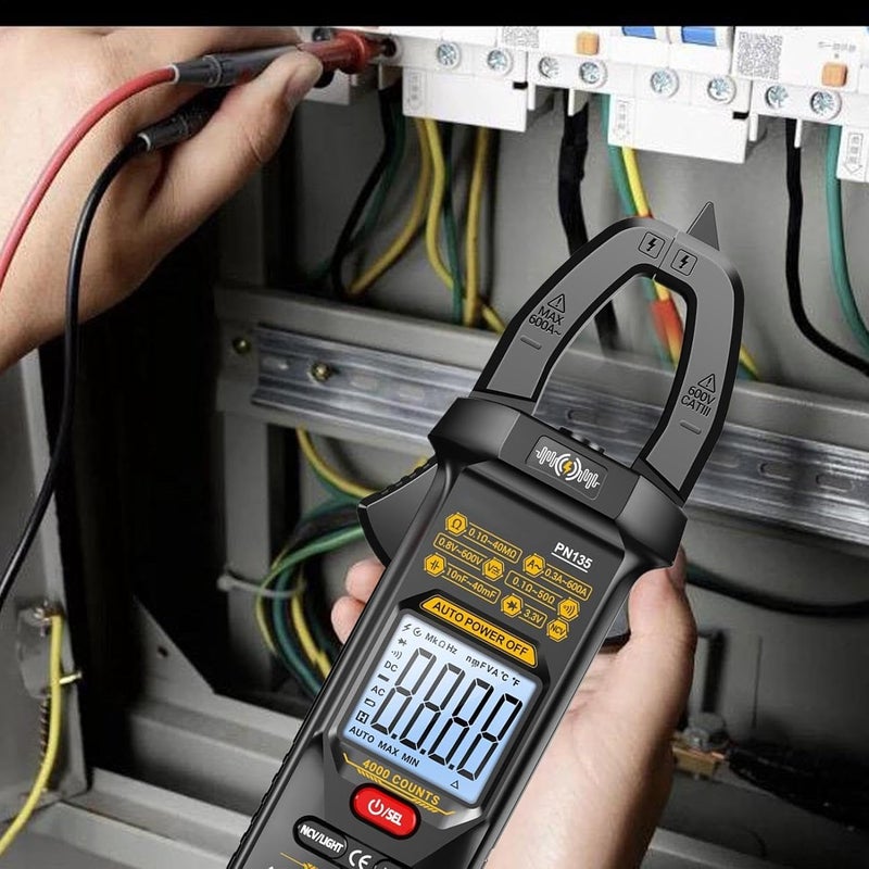 Clamp Meter, Portable Voltage Tester 4000 Counts, Auto-Ranging Digital Display Clamp Meter for Current Voltage Electrical Automotive Workshop Industrial Garage Home Electrician - Image 2