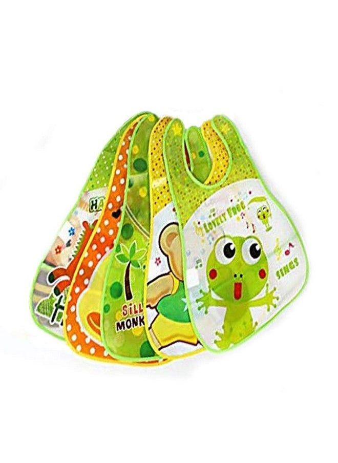 FOK - 1 Pc Plastic Waterproof Stylish Printed Baby Bib Random Color - Image 1