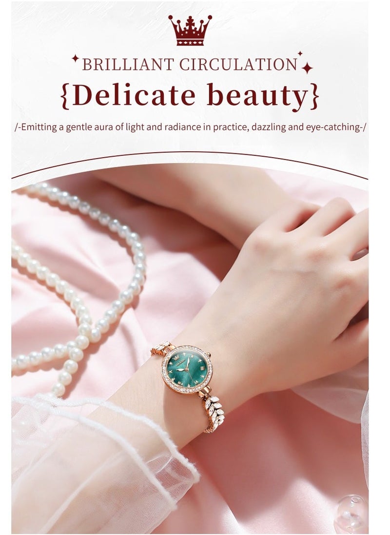 OLEVS Watches for Women Fashion Quartz Stainless Steel Water Resistant Watch Gold 9971 - Image 4