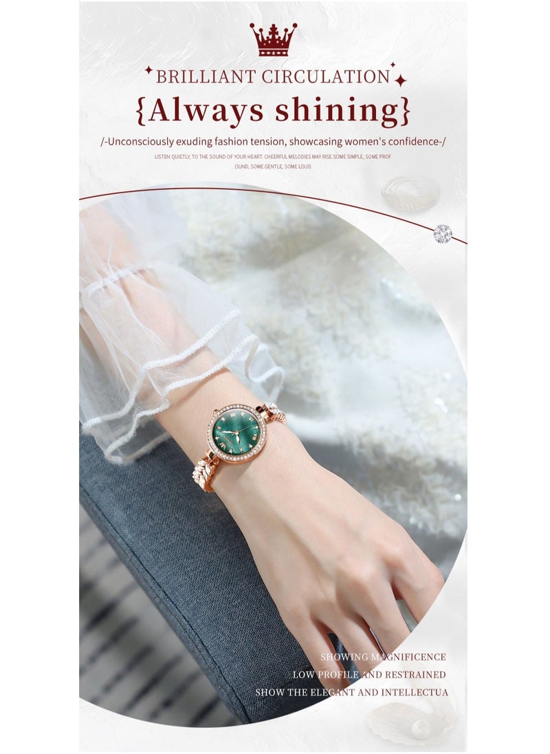 OLEVS Watches for Women Fashion Quartz Stainless Steel Water Resistant Watch Gold 9971 - Image 2