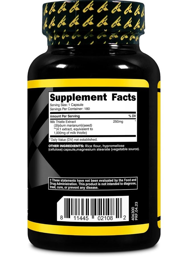 Primaforce Milk Thistle 180 Capsules 1000Mg Equivalent - Gluten Free, Non-Gmo Dietary Supplement, From 250Mg Of 4:1 Extract - Image 4