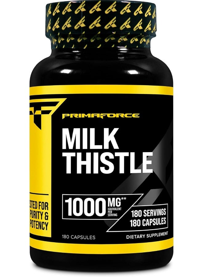 Primaforce Milk Thistle 180 Capsules 1000Mg Equivalent - Gluten Free, Non-Gmo Dietary Supplement, From 250Mg Of 4:1 Extract - Image 1