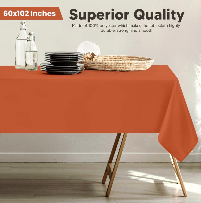 Utopia Kitchen Rectangle Table Cloth 2 Pack [60x102 Inches  Orange] Tablecloth Machine Washable Fabric Polyester Table Cover for Dining  Buffet Parties  Picnic  Events  Weddings and Restaurants - Image 2