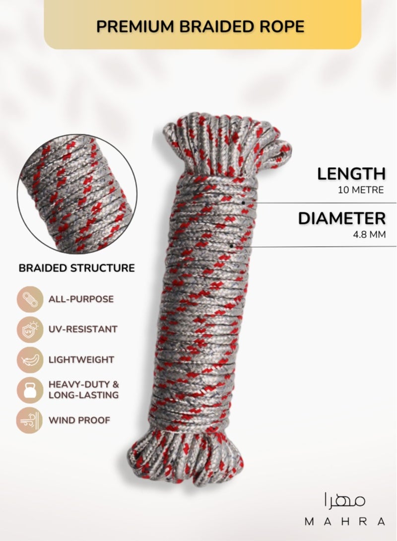 MAHRA CO. Pack of 3 | Durable Polypropylene Ropes | Silver | Sturdy, Long-lasting, Weather-resistant, Lightweight, and Flexible | Perfect for Marine, Outdoor, Industrial, Camping, Gardening, Safety, and Diverse Uses | 10 meters Each - Image 3