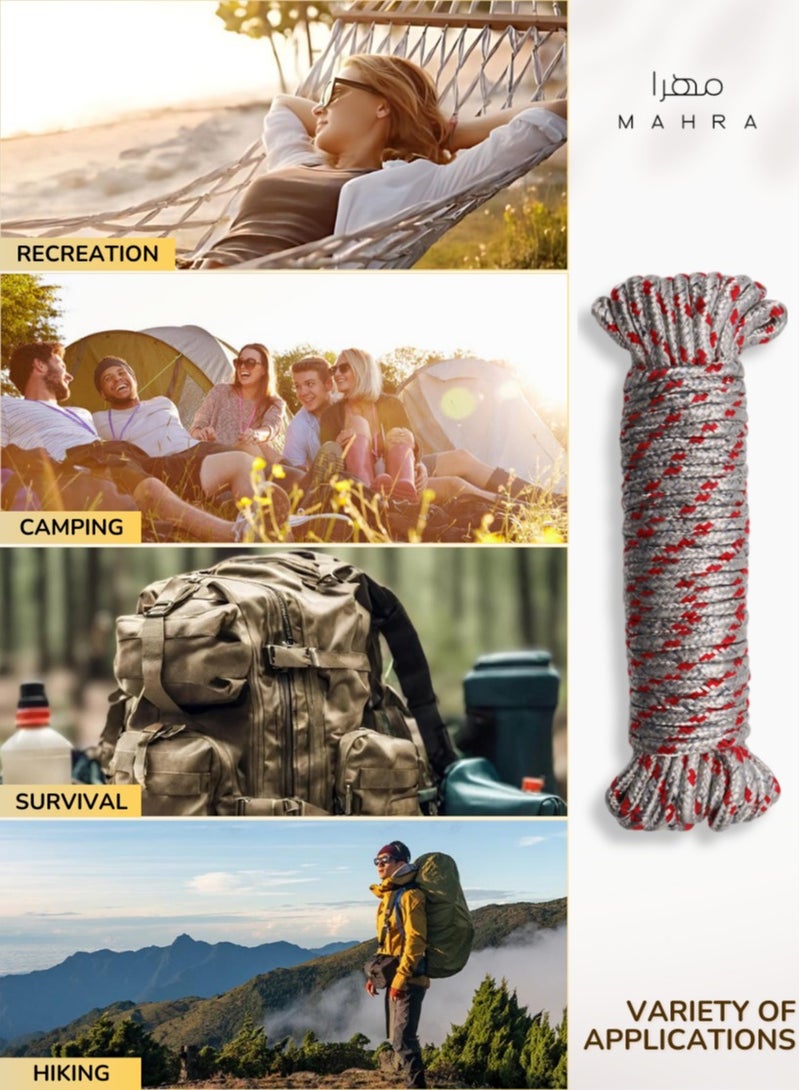 MAHRA CO. Pack of 3 | Durable Polypropylene Ropes | Silver | Sturdy, Long-lasting, Weather-resistant, Lightweight, and Flexible | Perfect for Marine, Outdoor, Industrial, Camping, Gardening, Safety, and Diverse Uses | 10 meters Each - Image 5