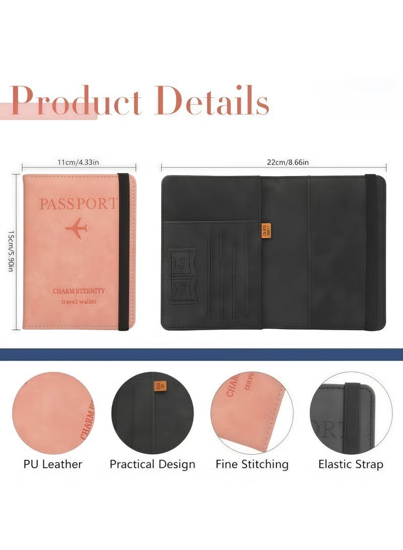 Passport Holder,Anti-Theft Travel Passport Holder,Passport Wallet Cover Case for Travel Must Haves Accessories,Multifunctional Large-Capacity Document Bag,Portable Card Holder Overseas Travel,Passport Book Holders for Women and Men - Image 2