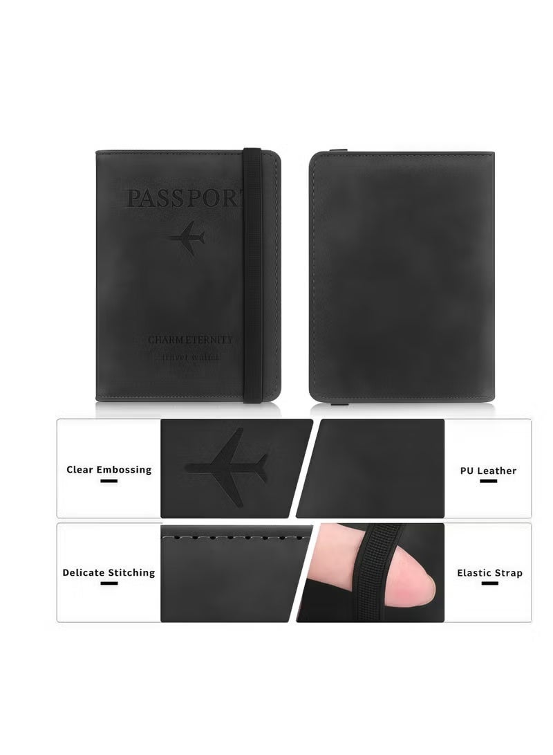 Passport Holder,Anti-Theft Travel Passport Holder,Passport Wallet Cover Case for Travel Must Haves Accessories,Multifunctional Large-Capacity Document Bag,Portable Card Holder Overseas Travel,Passport Book Holders for Women and Men - Image 5