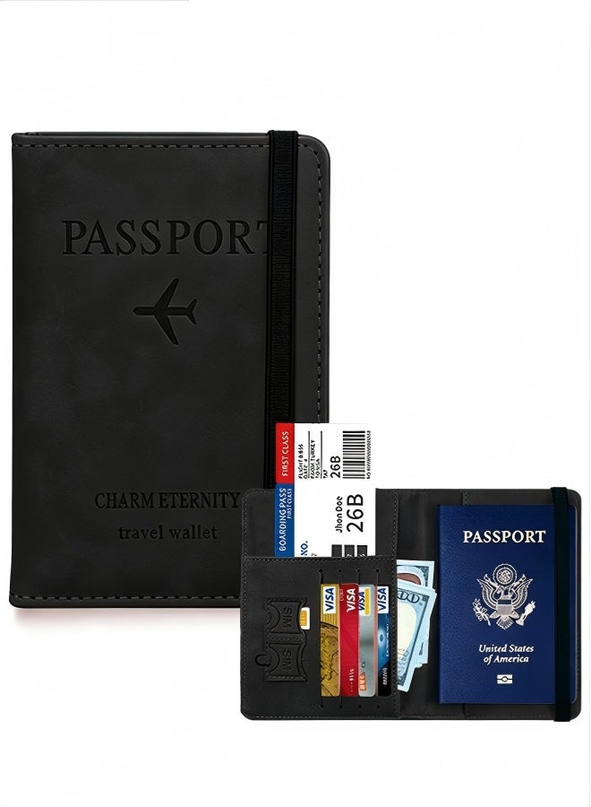 Passport Holder,Anti-Theft Travel Passport Holder,Passport Wallet Cover Case for Travel Must Haves Accessories,Multifunctional Large-Capacity Document Bag,Portable Card Holder Overseas Travel,Passport Book Holders for Women and Men - Image 1