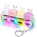 HOMQYTE Keyboard Fidget Toys Adults Fidget Keyboard Clicker with LED Light Keychain Sensory Toys for Anxiety Stress Relief Macaron1 4 in 1 - Image 3